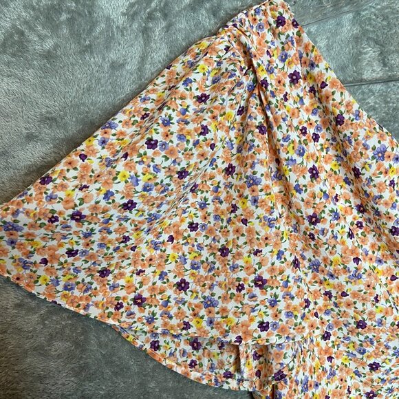 Lush Women Colorful Ditzy Floral Fairy Bloomcore Asymmetrical Mini Dress M NWT - Picture 6 of 13